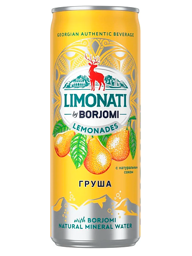 Боржоми 0,33 л Газированная Лимонати Груша оптом в Новосибирске